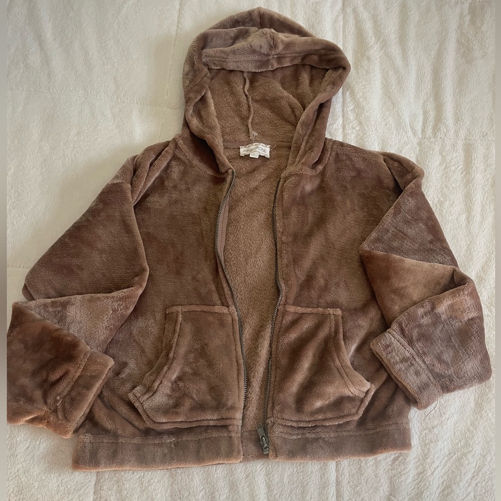 light brown zip up hoodie